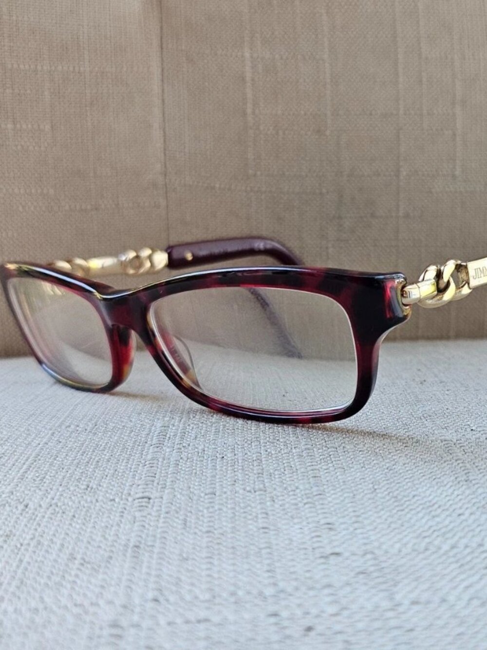 Vintage Jimmy Choo Women Eyeglasses Frame 8RO Eyewear Red Tortoise Glasses Italy